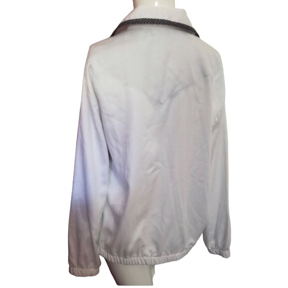 Alfred Dunner Sailing Windbreaker Jacket Sz 10 (Med) White Navy Blue with Ropes - Picture 5 of 7